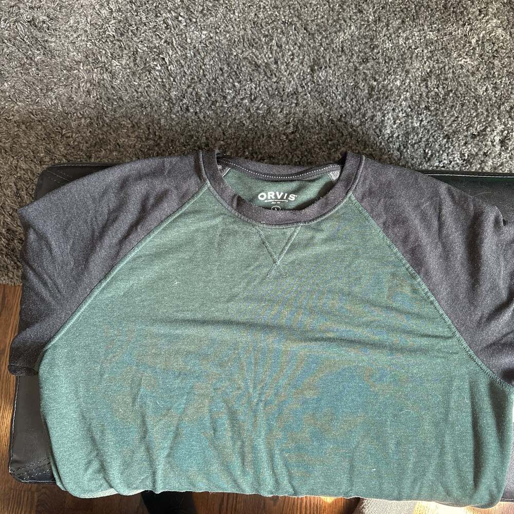 Orvis Long Sleeve Casual Shirt Men's Size Medium Green/Gray